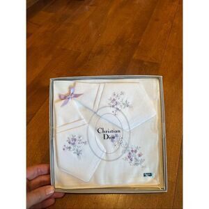 New Vintage Christian Dior, 100% cotton handkerchief set